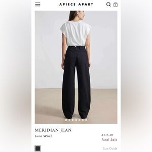 Apiece Apart Women's Black Meridian Jeans